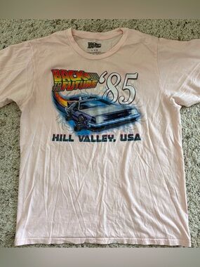 Back to the Future '85 Hill Valley USA Pink Graphic Tee